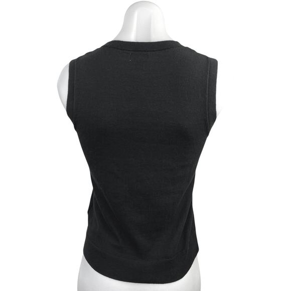 J.Crew Black Sleeveless Pullover Crew Neck Shell Sweater Vest Tank Top Sz XS - Picture 2 of 4